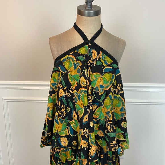 RAGA Dresses & Skirts - Anthropologie RAGA halter dress, tropical paradise floral pattern